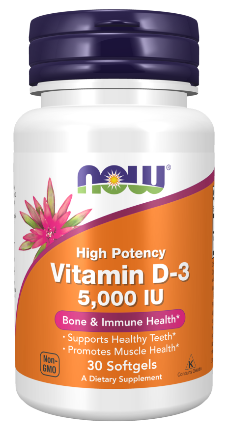 NOW VITAMIN D3 5000UI x 30 softgels