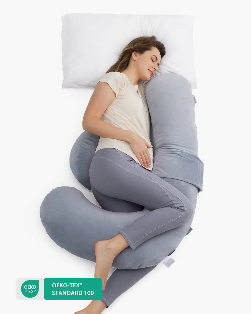 Momcozy  F Shaped Maternity Body Pillow – Jastëk trupi në formë F për shtatzëni