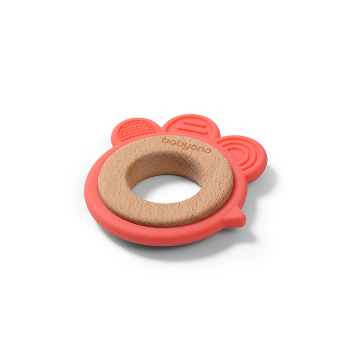 BABYONO WOODEN & SILICONE TEETHER HEN 1075/03 0M+