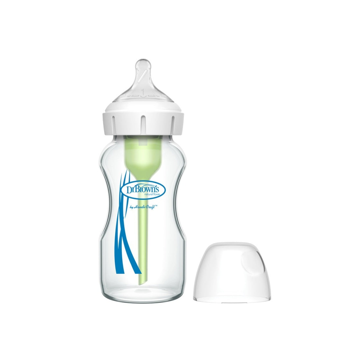 BIBERON QELQI DR BROWNS OPTION + ANTI COLIC GLASS BOTTLE WIDE NECK 150ML