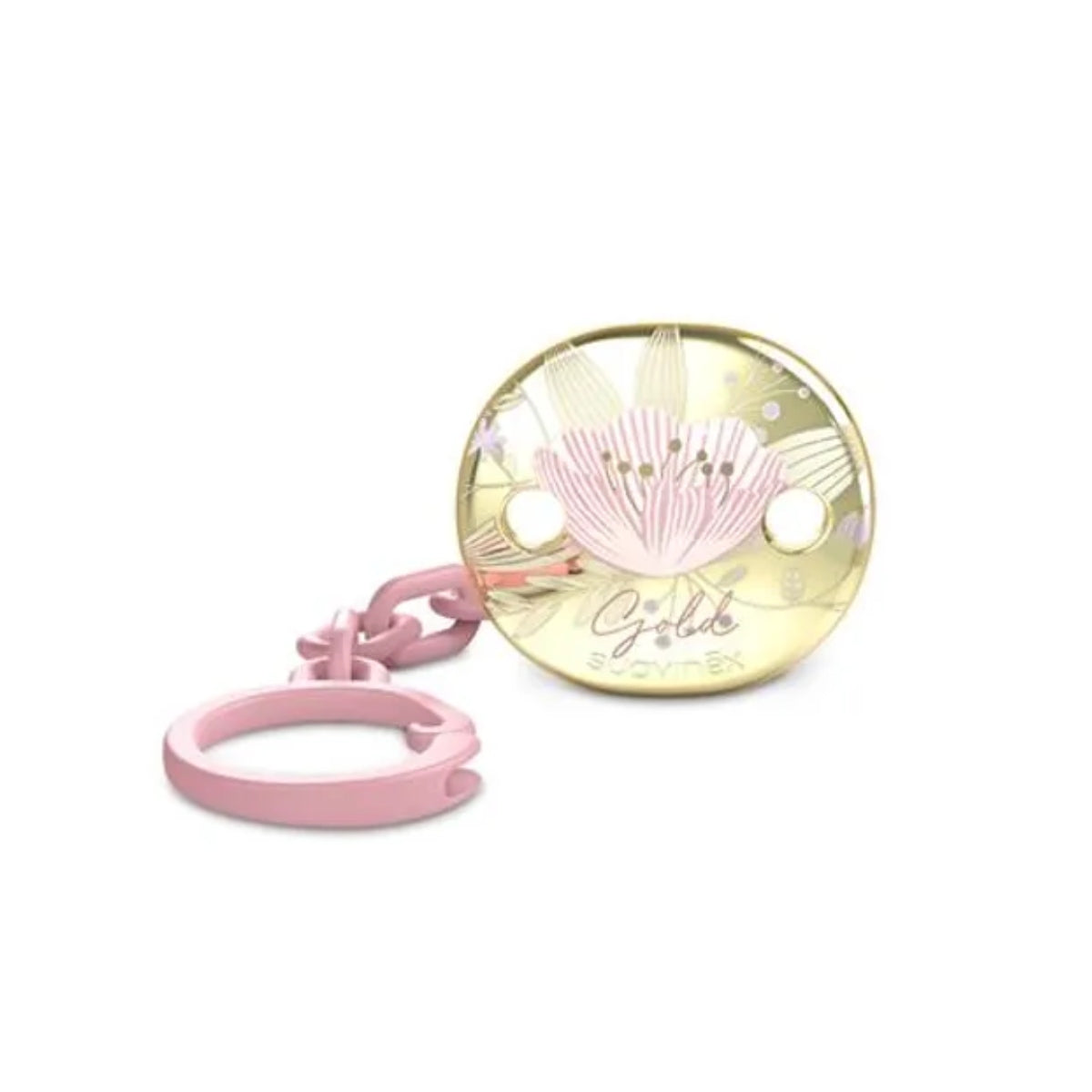 SUAVINEX SOOTHER CLIP GOLDEN PINK
