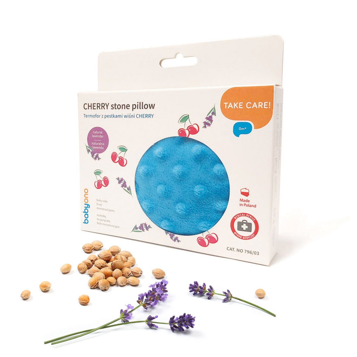 BABYONO CHERRY STONE PILLOW BLUE(Brez me Fara Qershie Blu)