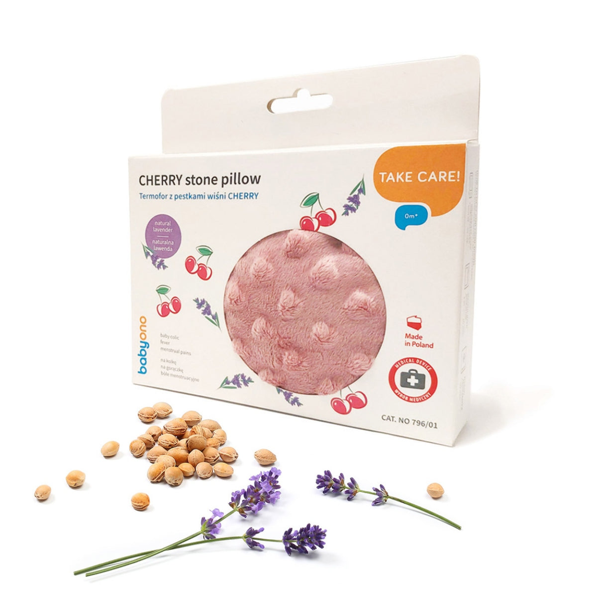 BABYONO CHERRY STONE PILLOW PINK(Brez me Fara Qershie Roze)