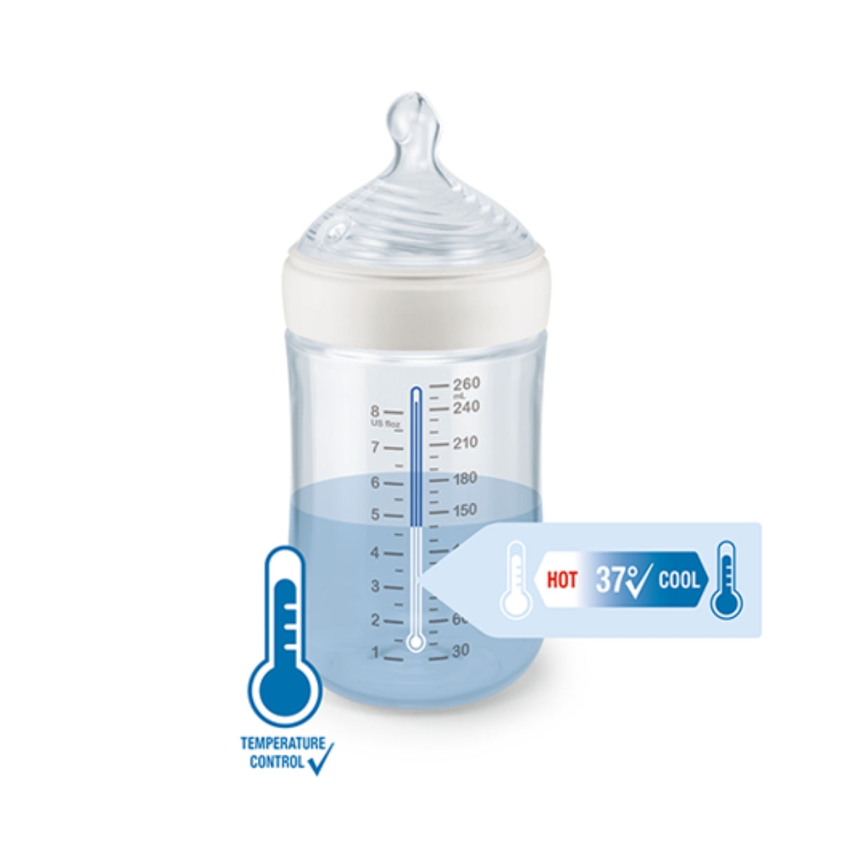 NUK NATURE SENS TEMPERATURE CONTROL BOTTLE 240ML LEJLA