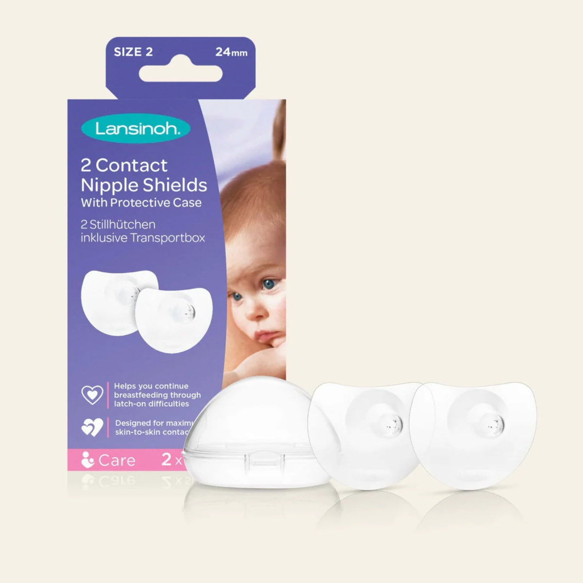 LANSINOH 2 CONTACT NIPPLE SHIELDS SIZE 2