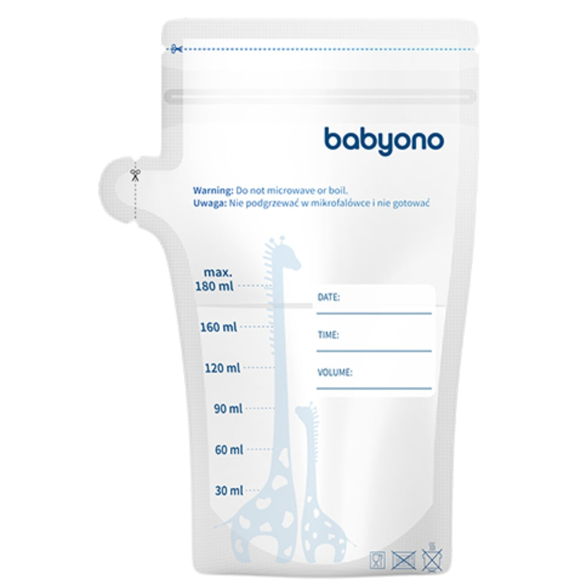 BABYONO BREAST MILK STORAGE BAGS 30 PCS