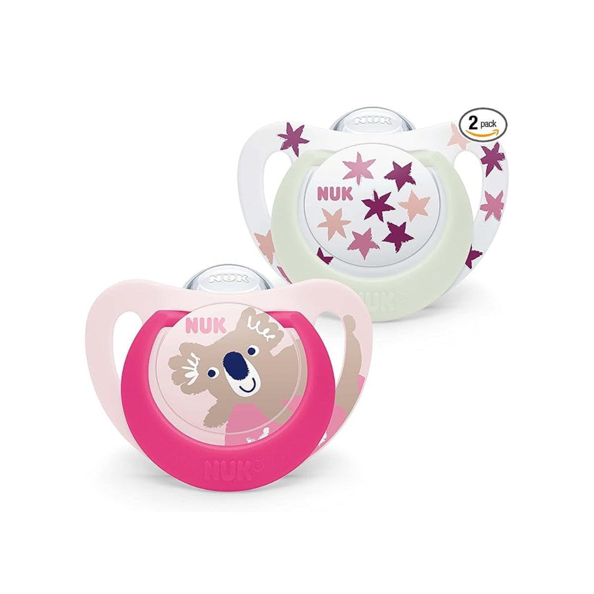 NUK STAR DAY & NIGHT SILICONE 18-36M PINK