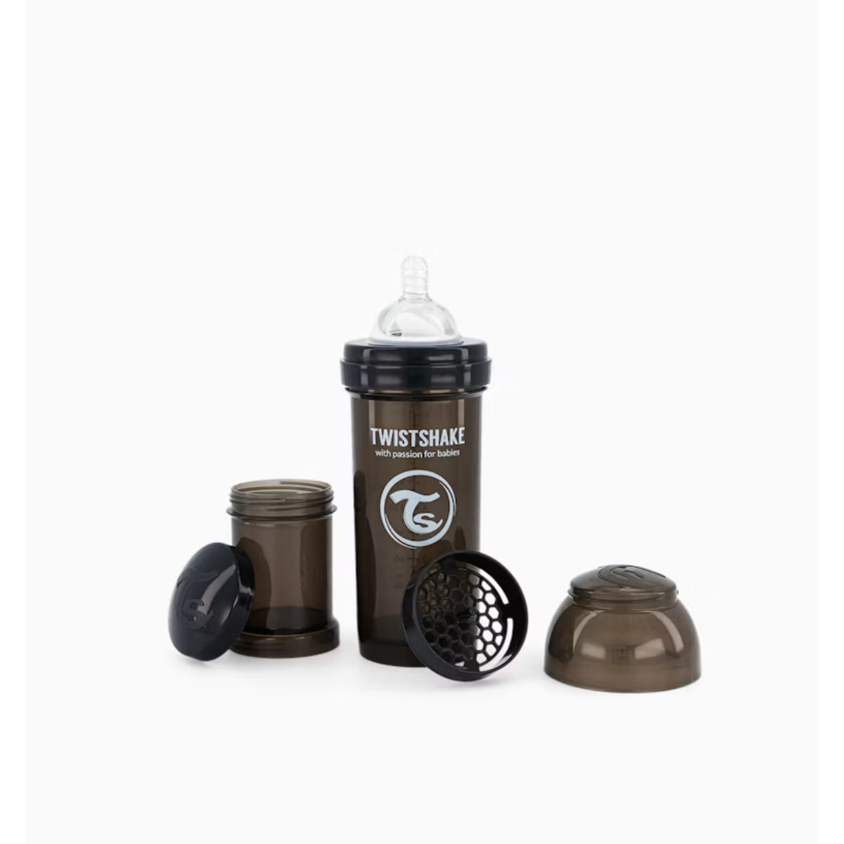 BIBERON PLASTIK TWISTSHAKE ANTI COLIC BOTTLE 2M+ 260ML BLACK
