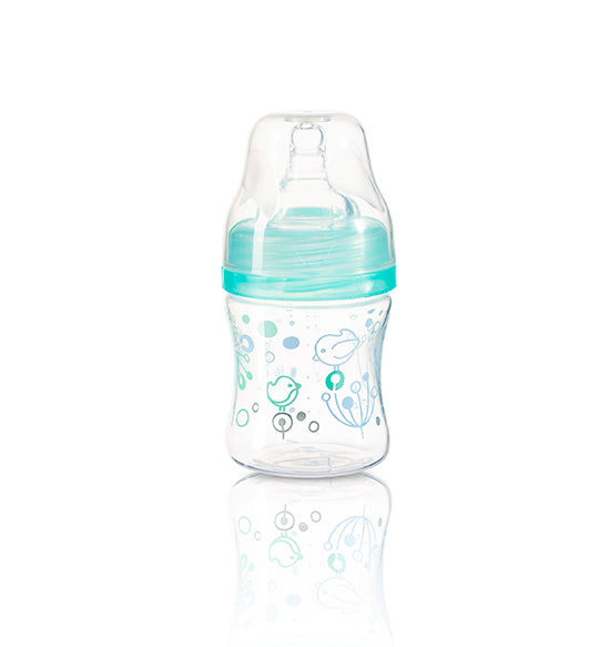 BIBERON PLASTIK BABYONO ANTI COLIC WIDE-NECK BOTTLE 120ML GREEN