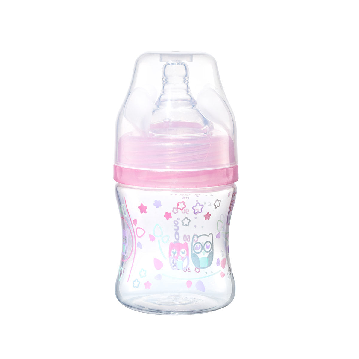 BIBERON PLASTIK BABYONO ANTI COLIC WIDE-NECK BOTTLE 120ML PINK