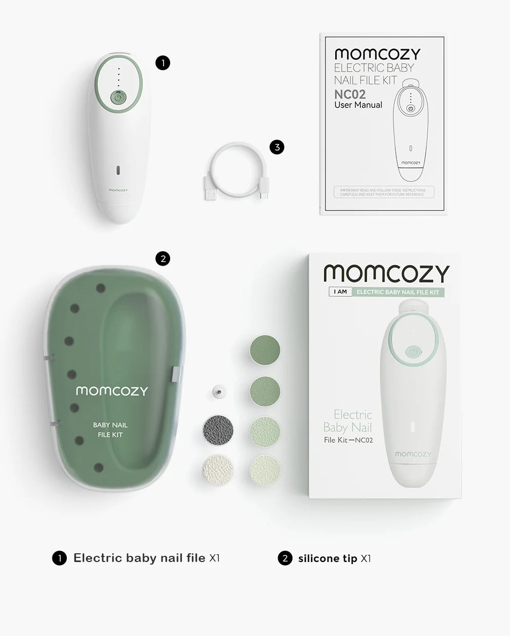 Momcozy  Electric Baby Nail File – Limë Elektrike për Thonjtë e Bebeve