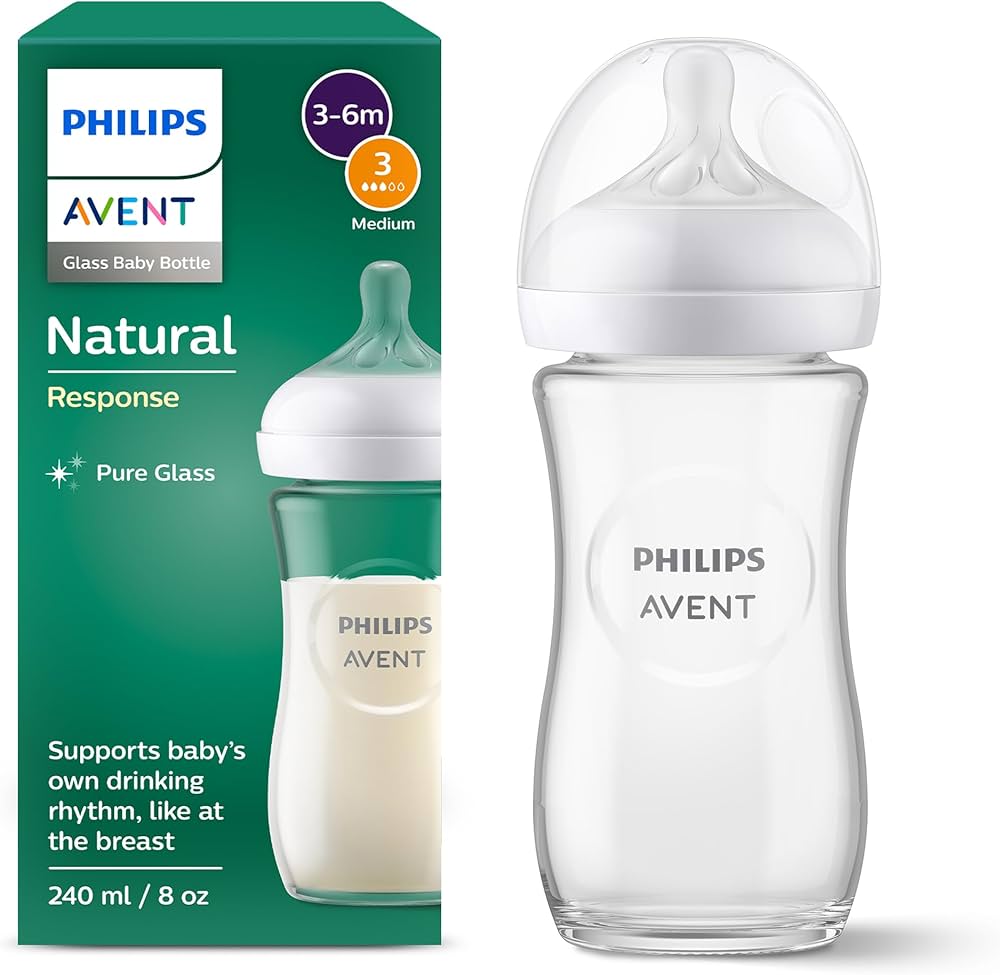 Philips Avent Natural Response Glass Bottle Biberon Qelqi  3-6 m 240 ml SCY933/01