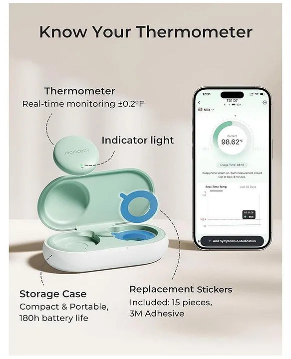 Momcozy Smart Baby Thermometer & Real-Time App Monitoring – Termometër inteligjent për bebe me monitorim në kohë reale në aplikacion