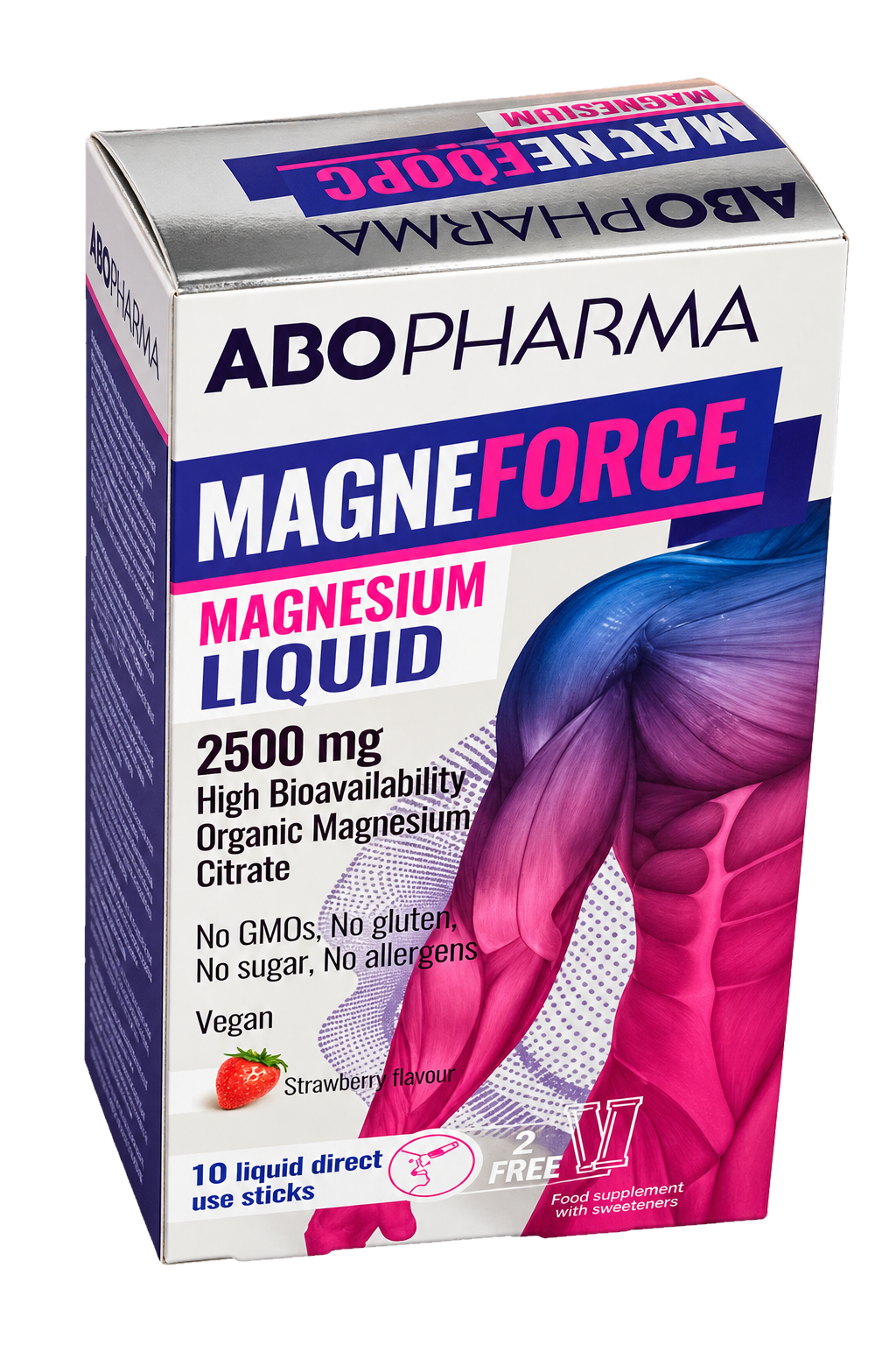 Magne Force Liquid Strawberryx12 bustina – Magnez i Lëngshëm me Shije Luleshtrydhe