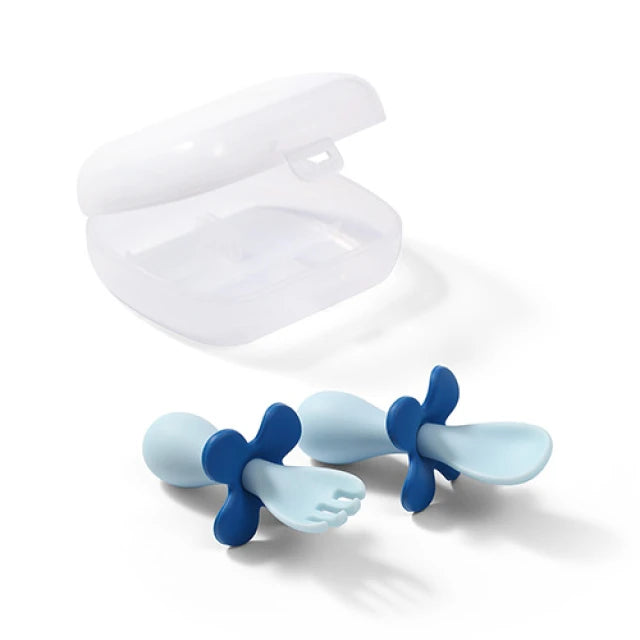 BABYONO ERGONOMIC CUTLERY SET BLU 12M+