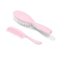 BABYONO HAIR BRUSH AND COMB SET PINK