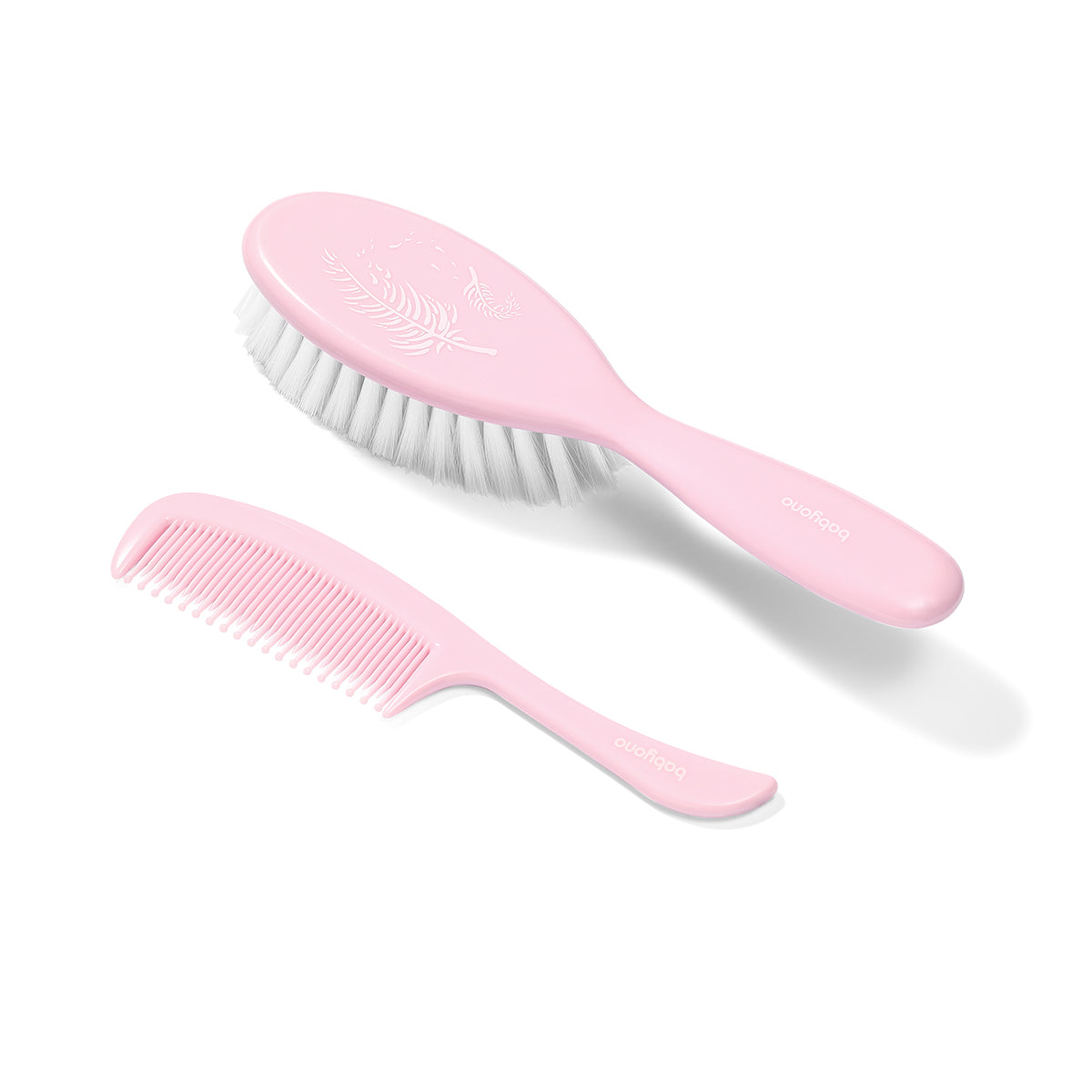BABYONO HAIR BRUSH AND COMB SET PINK
