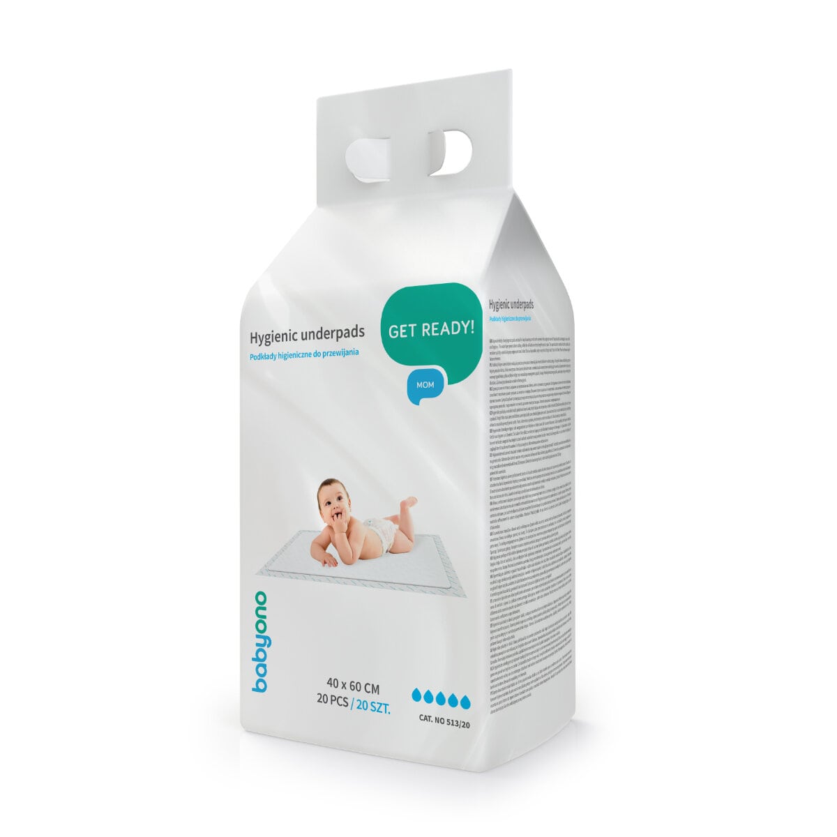 BABYONO HYGIENIC UNDERPADS 40 X 60CM 20COPE