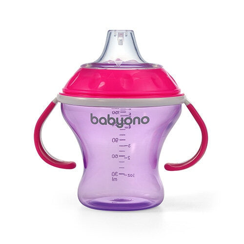 BABYONO NON-SPILL CUP 3M+ 180ML  PURPLE
