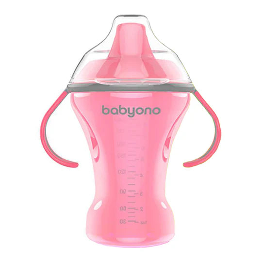 BABYONO NON-SPILL CUP 6M+ 260ML PINK