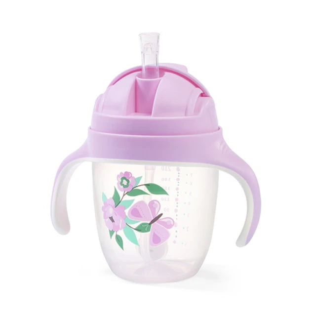 BABYONO SIPPY CUP WITH STRAW 6M+ 240ML PINK