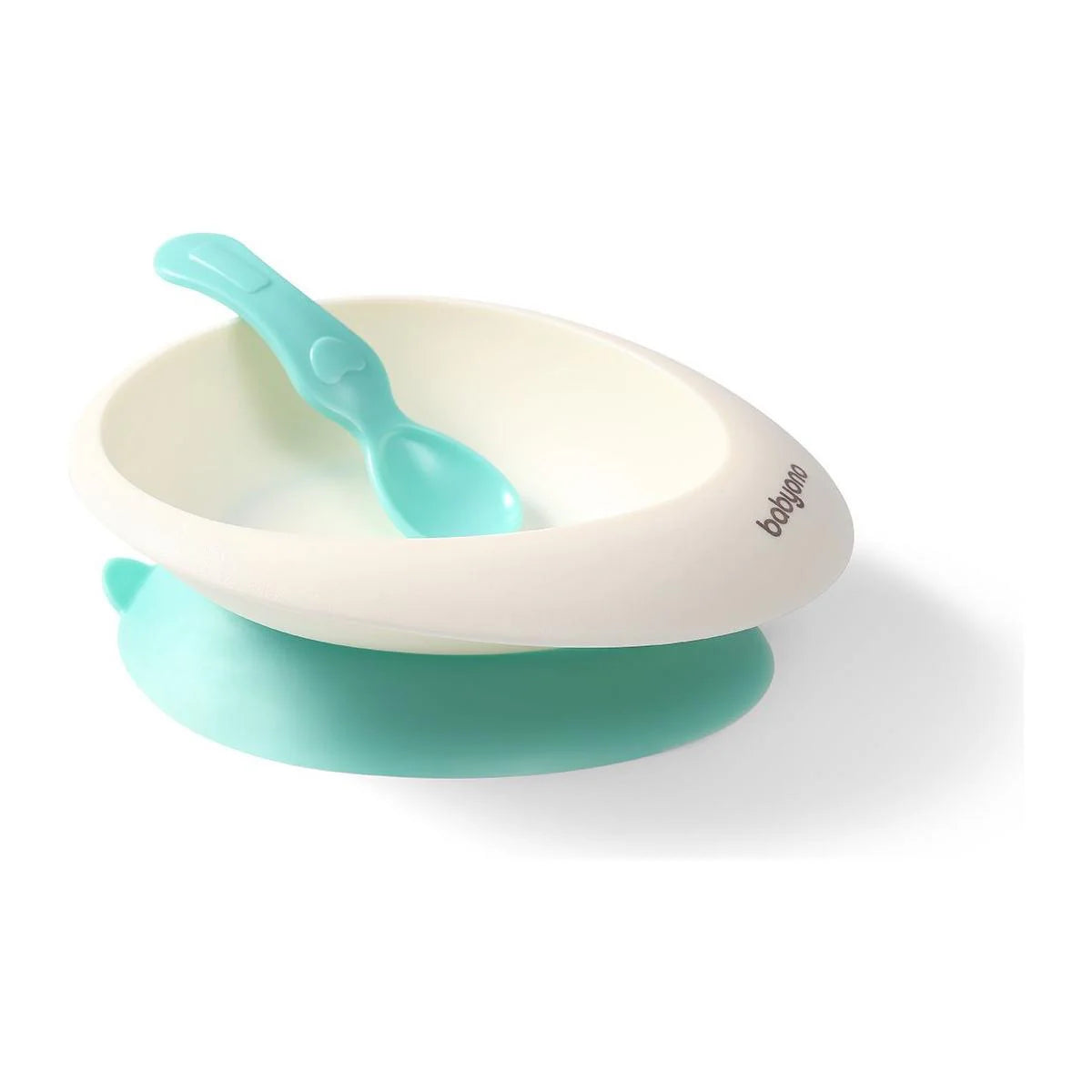 BABYONO SUCTION BOWL WITH A SPOON GREEN 6M+