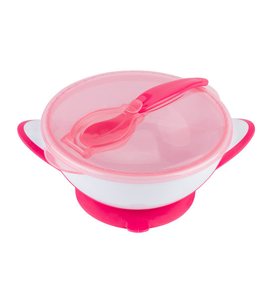 BABYONO SUCTION BOWL WITH A SPOON 1603/03 PINK 6M+
