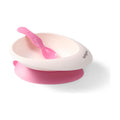 BABYONO SUCTION BOWL WITH A SPOON PINK 6M+