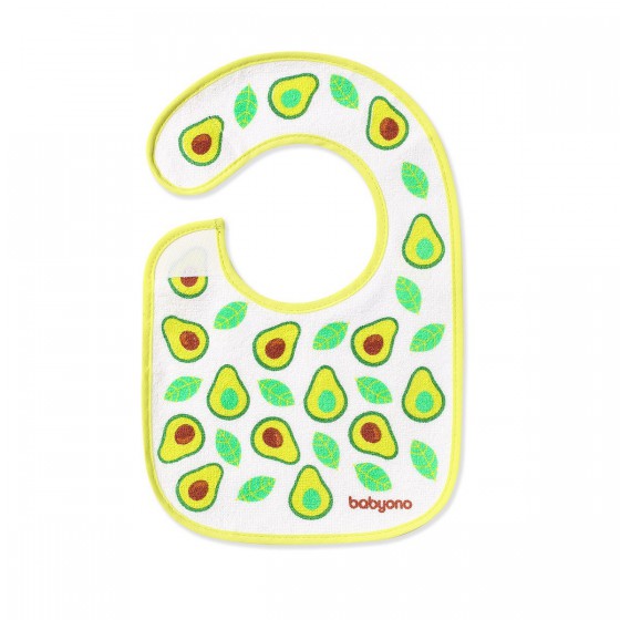 BABYONO TERRY BIB I EAT AND I GROW AVOCADO