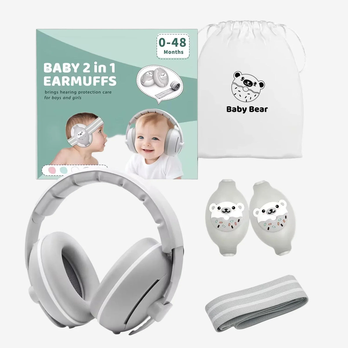 Baby 2in 1 EarMuffs Kufje mbrojtese per femije 0-48 muajsh