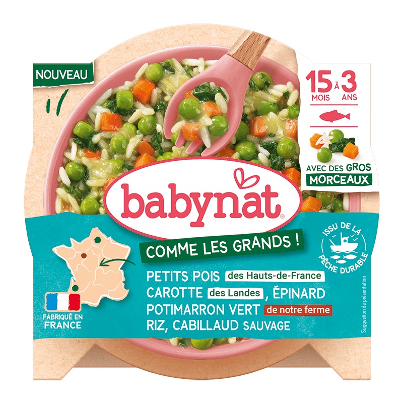 Babybio Peas Carrots Spinach Green Pumpkin Rice Cod Plate