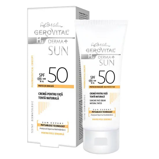 GEROVITAL SUNCARE FACE CREAM SPF50+ NATURAL TINTED