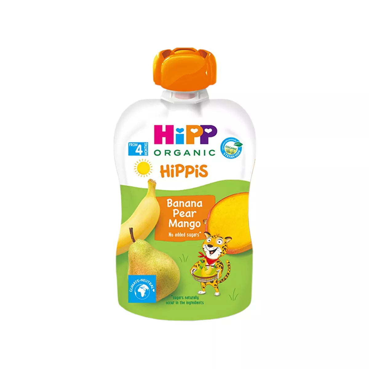 HiPP HiPPiS Banane, Dardhë dhe Mango (4m+