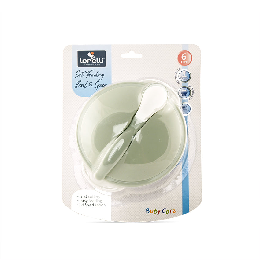 LORELLI SET FEEDING BOWL AND SPOON 6M+ GREEN KODI 10230400006