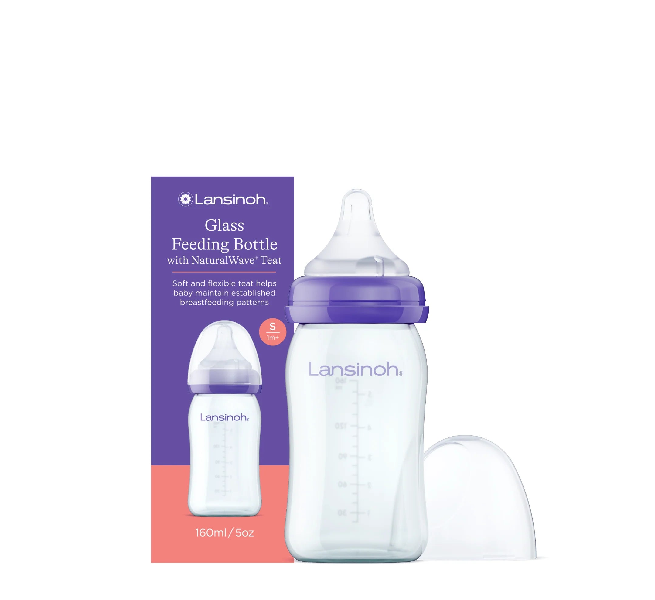 LANSINOH PLASTIC FEEDING BOTTLE S 1M+ ANTI COLIC 160ML