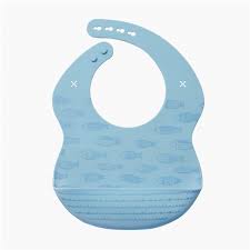 NAFORYE BABY SILICONE FEEDING BIB BLUE