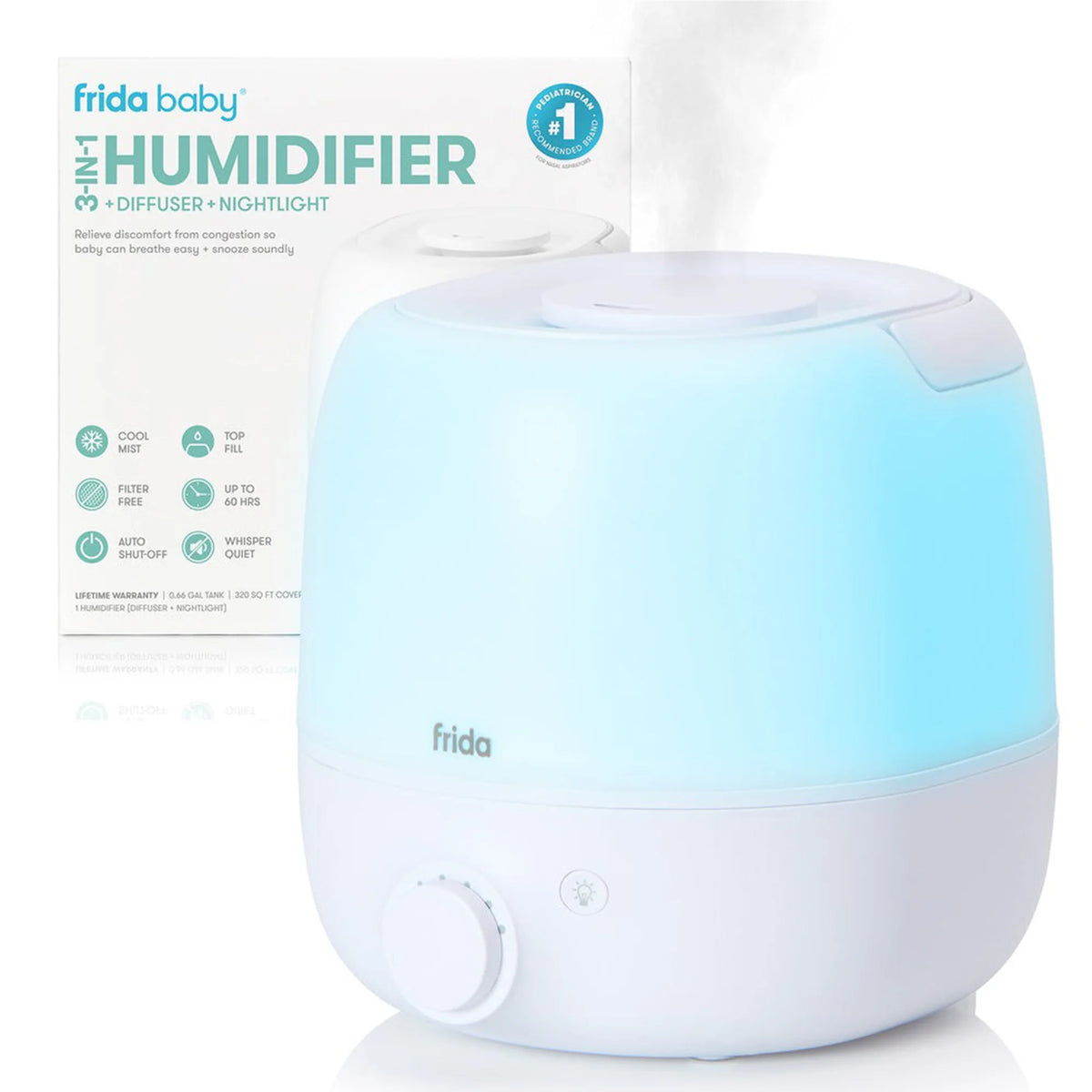 Frida Baby 3 in 1 humidifier – Lagështues ajri 3 në 1  me dritë nate dhe difuzor aromash