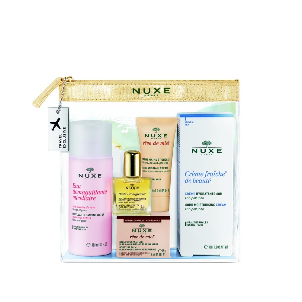 Nuxe Best Of Collection Vaji Huile Prodigieuse (30ml),Crème Fraîche de Beauté (30ml),Rêve de Miel® Lip Balm (15g),Rêve de Miel® Hand and Nail Cream (15ml),Very Rose Soothing Micellar Water (100ml)