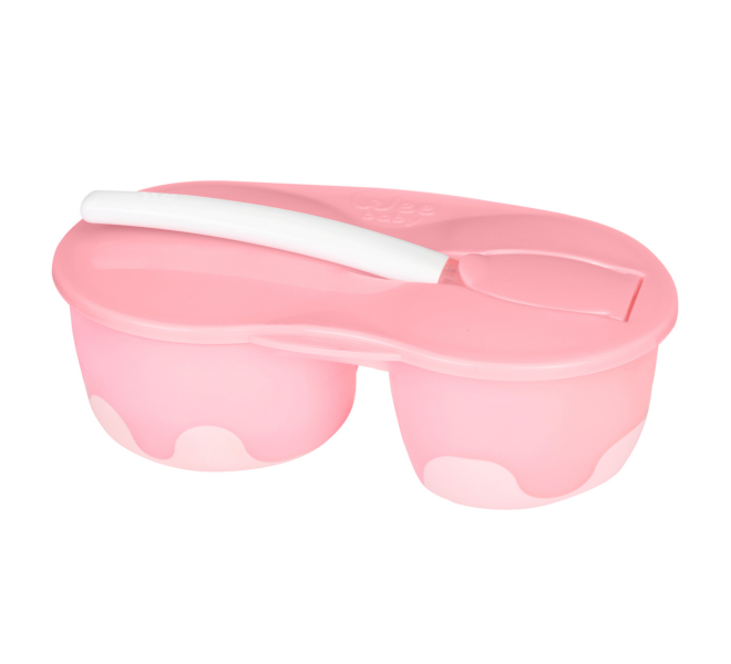 WEE BABY 2 SECTION WEANING BOWL SET 6M+ PINK