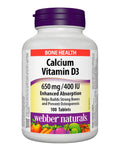 WEBBER NATURALS CALCIUM VITAMIN D3 650 / 400UI