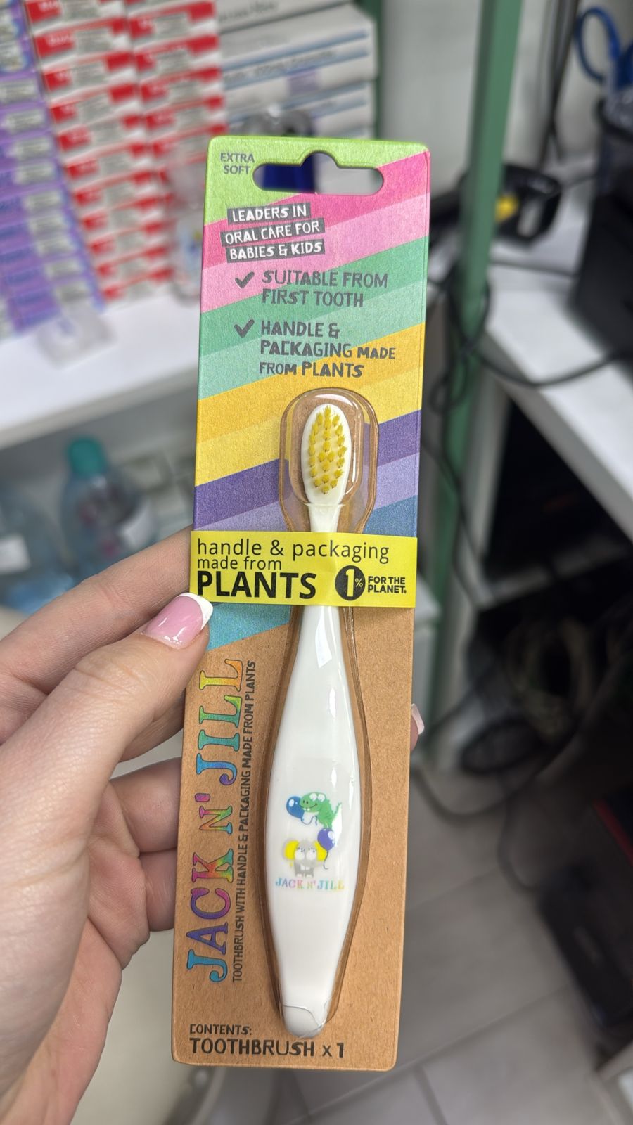 Jack N’ Jill Kids Bio Toothbrush – Dinosaur & Elephant