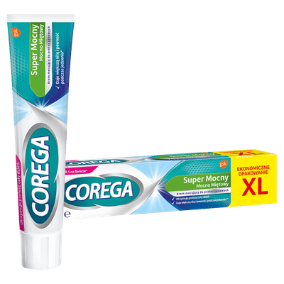 Corega Mint Extra Strong 70g – Ngjitës për Proteza me Shije Menteje