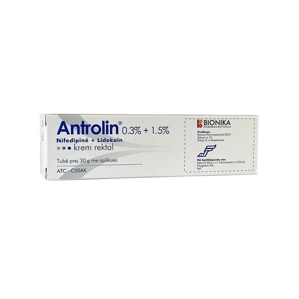 Antrolin Rectal Cream 0.3% + 1.5% – Krem rektal për fisurën anale 30 g