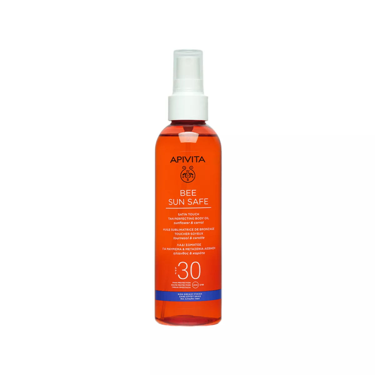 Apivita Satin Touch Tan Perfecting Body Oil SPF 30 -200ml