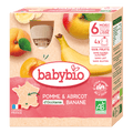 Babybio apple apricot and banana pouch x 4 cope