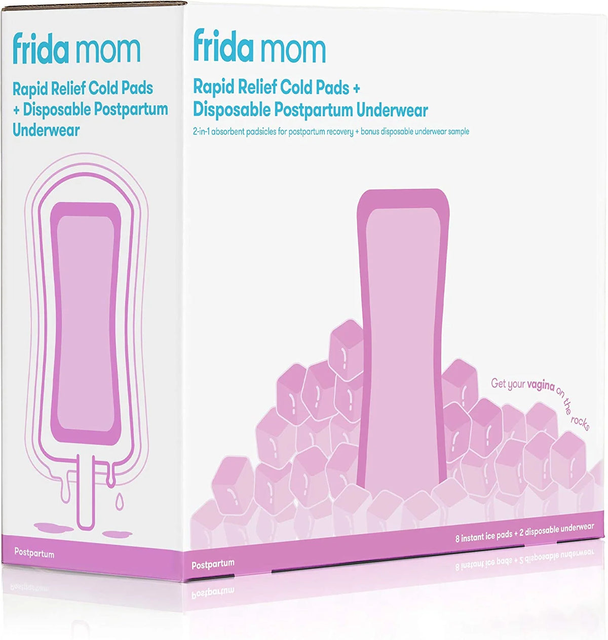 Frida Mom  Rapid Relief Cold Pads + 2 Underwear – Kompresa të ftohta për lehtësim të shpejtë + 2 palë të brendshme