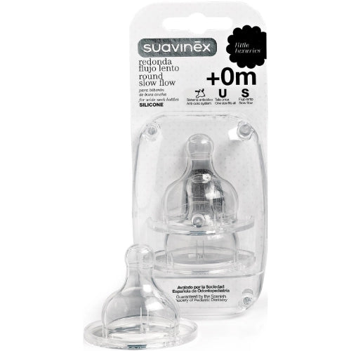 SUAVINEX SILICONE ROUND SLOW FLOW TEAT 0M+