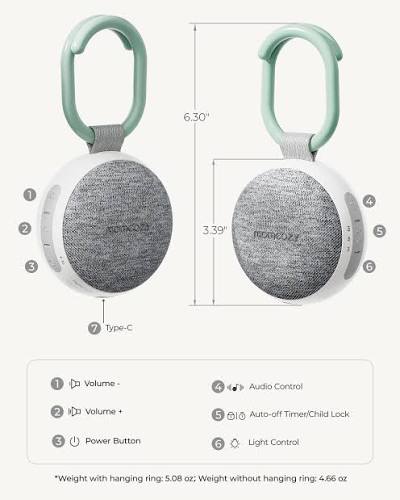 Momcozy Portable Sound Machine– Pajisje Portative me Tinguj për Gjumë