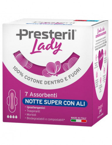 Lady Presteril Notte me krahë – Peceta Higjenike  prej pambuku për përdorim gjatë natës (10 copë)