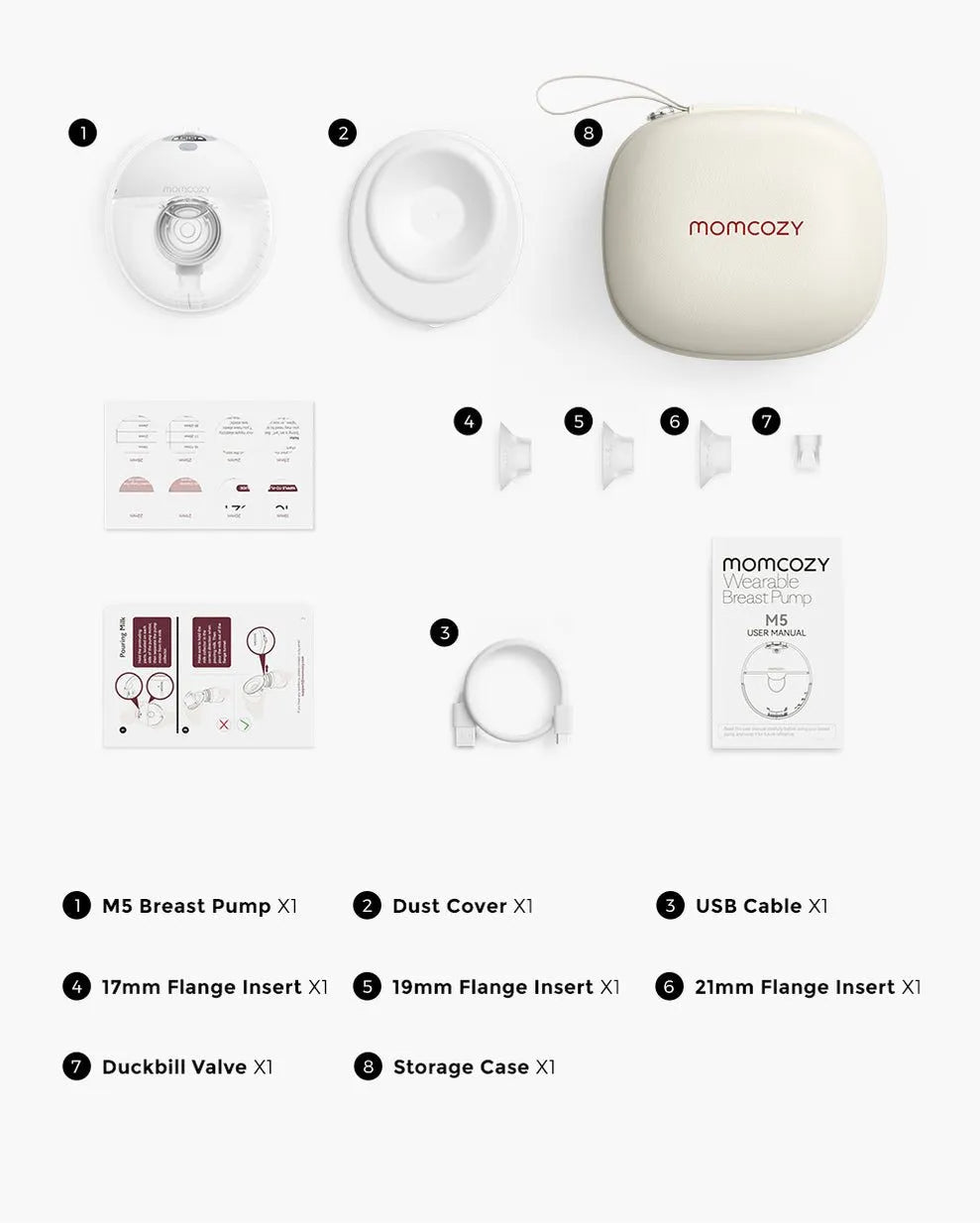 Momcozy M5 Wearable Breast Pump (Single Pack)  – Pompë gjiri që vishet, paketë teke
